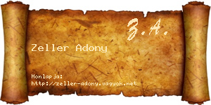 Zeller Adony névjegykártya